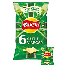 Load image into Gallery viewer, Walkers Salt & Vinegar Crisps 25g x 6 per pack