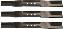 Load image into Gallery viewer, USA Mower Blades (3 TB22BP Medium Lift for Toro 104869703 108976402P Length 21-11/16 in. Width 2-1/4 in. Thickness .150 in. Center Hole 7/16 in. 22 in. Deck