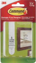 Load image into Gallery viewer, Command Large Picture and Frame Hanging Strips Heavy Duty, Holds up to 16 lbs, 4-Pairs