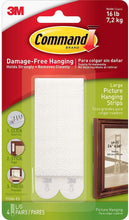 Load image into Gallery viewer, Command Large Picture and Frame Hanging Strips Heavy Duty, Holds up to 16 lbs, 4-Pairs