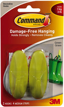 Load image into Gallery viewer, Command Medium Hook, Green Grass, 2-Hook