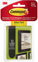 Load image into Gallery viewer, Command Large Picture and Frame Hanging Strips Heavy Duty, Holds up to 16 lbs, 4-Pairs