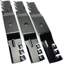 Load image into Gallery viewer, Set of 3, Made In USA Heavy Duty Replacement Mulching Blades For Craftsman, Poulan, Husqvarna Blade Numbers 187255, 187256, or 187254