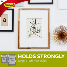 Load image into Gallery viewer, Command Large Picture and Frame Hanging Strips Heavy Duty, Holds up to 16 lbs, 4-Pairs