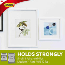 Load image into Gallery viewer, Command Picture Hanging Strips Value Pack, 12 Pairs: 8-Medium, 4-Large Pairs, Decorate Damage-Free
