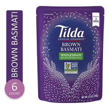 Load image into Gallery viewer, Tilda Legendary Rice Steamed Basmati, Brown, 8.5 Ounce (Pack of 6)