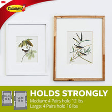 Load image into Gallery viewer, Command Picture Hanging Strips Value Pack, 12 Pairs: 8-Medium, 4-Large Pairs, Decorate Damage-Free