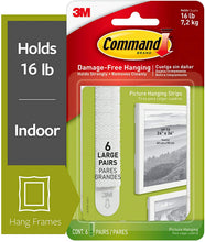 Load image into Gallery viewer, Command Large Picture and Frame Hanging Strips Heavy Duty, Holds up to 16 lbs, 4-Pairs