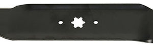 6 Straight Mower Blades fit MTD 742-0610 742-0610A 942-0610 942-0610A 4720610 490110M114 Length 19-5/16 in. Width 3 in. Thickness .150 in. Center Hole 6 Point Star 38 in. Deck