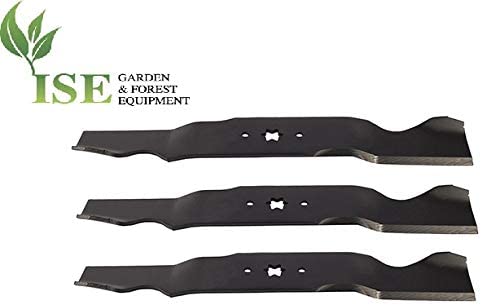 ISE Replacement Set of 3 Lawnmower Blades for Cub Cadet, Replaces Part Numbers: 742-0677A, 742-0677B, 942-0677, 942-0677A, 942-0677B