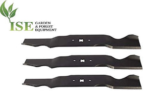 ISE Replacement Set of 3 Lawnmower Blades for MTD, Replaces Part Numbers: 742-0677A, 742-0677B, 7420677, 942-0677, 942-0677A, 942-0677B, 9420677B