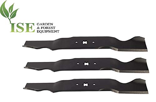 ISE Replacement Set of 3 Lawnmower Blades for MTD, Replaces Part Numbers: 742-0677A, 742-0677B, 7420677, 942-0677, 942-0677A, 942-0677B, 9420677B