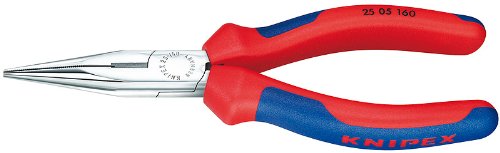 Knipex 2505140 Chain Nose Pliers with Cutter with Comfort Grip, 5.5 Inch