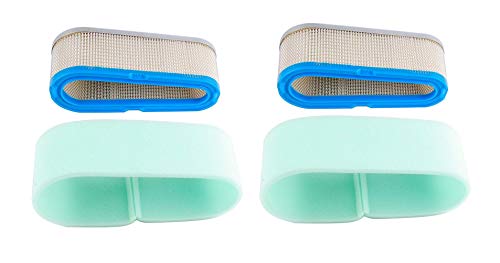 Briggs & Stratton 2 Air Filters Plus 2 Pre-Filters - Compatible 691667, 493910 Air Filter, 272477, 272477S Pre-Filter