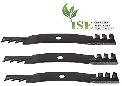 ISE Replacement Set of 3 Gator Mulching Blades for Kubota, Replaces Part Numbers: K5647-34330, K564734340, 76539-34330