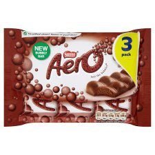 Aero Milk Chocolate Bubbly Bars X 3 120G