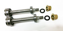 Load image into Gallery viewer, Set of 2, Shaft Kits for 137646, 137645 Used on 130794 Spindles. Compatible with Husqvarna Craftsman Poulan. Includes Shaft, Top &amp; Bottom Bearing, Pulley Locknut, and The Very Important Spacer

