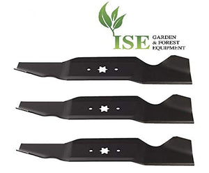 ISE Replacement Set of 3 Lawnmower Blades for MTD, Replaces Part Numbers: MTD: 742-0644, 942-0644