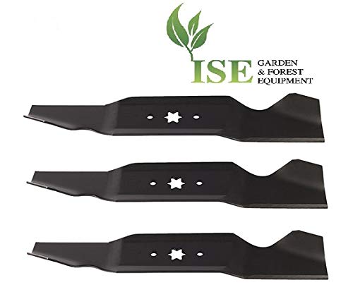ISE Replacement Set of 3 Lawnmower Blades for MTD, Replaces Part Numbers: MTD: 742-0644, 942-0644