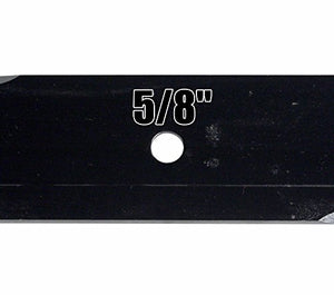 USA Mower Blades U11185BP (2) Extra High-Lift for Simplicity 5021227ASM Scag 482878 A48108 Length 18 in. Width 3 in. Thickness .200 in. Center Hole 5/8 in. 36in. 52 in. Deck