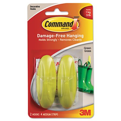 Command Hook Designer Holds 3 Lb Medium Green Wood