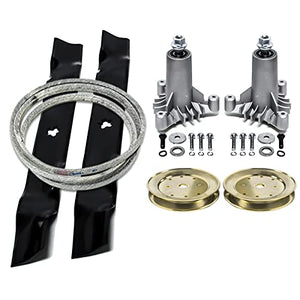 Rebuild Kit Spindles Pulleys Belt Made with Kevlar Oregon Blades Replacement for 42" Craftsman LT1000 LT2000 130794 134149 173436 144959
