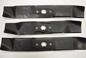 Set of 3, Made In USA Blades Compatible With MTD 742-0611, 942-0611, 742-0612, 942-0612. Has Two 16 1/4" Blades, One 14 3/16"
