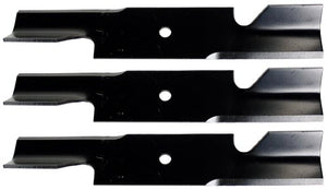 USA Mower Blades U11184BP (3) Extra High-Lift for Scag A48184 482877 A48184HL 482466 48110 Length 16-1/2 in. Width 3 in. Thickness .200 in. Center Hole 5/8 in. 32 in. 48 in. Deck