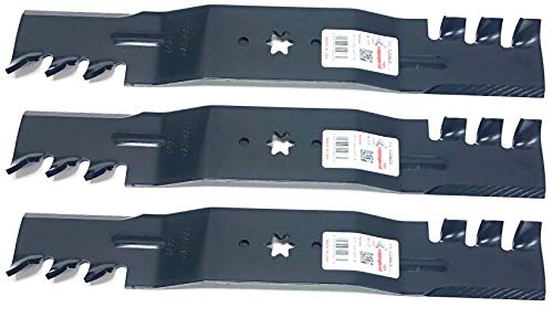 Aftermarket Set of 3, Heavy Duty Mulching Blades Replace MTD, Cub Cadet 742-0677, 942-0677, 742-0677A, 942-0677A, 742-0677B, 942-0677B