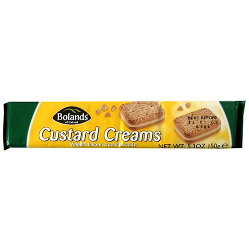 Boland's Cookies, Custard Cream, 5.295-Ounce Packages (Pack of 24)