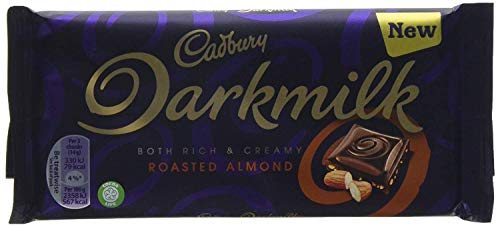 Cadbury Darkmilk Roasted Almond Chocolate Bar 85g Pack of 4