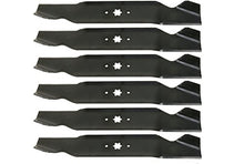 Load image into Gallery viewer, 6 Straight Mower Blades fit MTD 742-0610 742-0610A 942-0610 942-0610A 4720610 490110M114 Length 19-5/16 in. Width 3 in. Thickness .150 in. Center Hole 6 Point Star 38 in. Deck
