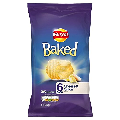 Baked Walkers Cheese & Onion Crisps 6 X 25G
