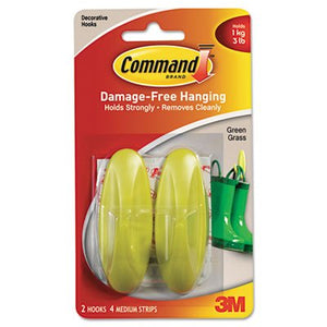 Command Hook Designer Holds 3 Lb Medium Green Wood