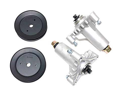 2 Heavy Duty Spindle Assembly - Compatible with: 130794, 532130794 Includes 2 Pulleys for 129861, 153535, 173436 Thicker Cast Metal Than FSP Includes Hardware, Mounting Holes Tapped