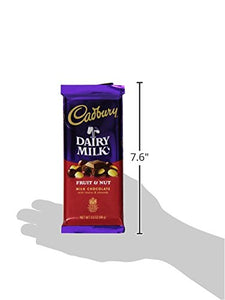 CADBURY DAIRY MILK Chocolate Bar, 3.5oz, Fruit & Nut