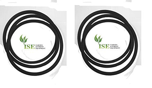 ISE Replacement Drive Belt and Deck Belt for Castel Garden J92H Replaces Part Numbers: 135061980/0 and 135065700/0