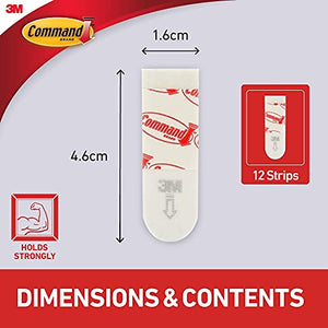 Command Poster Hanging Strips, 12 Strips, White, 17024
