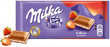 Load image into Gallery viewer, Milka Strawberry Chocolate Bar Candy Original German Chocolate 100g/3.52oz
