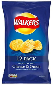 Walkers Cheese & Onion Crisps 12 x 25g