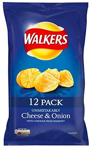 Walkers Cheese & Onion Crisps 12 x 25g