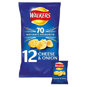 Walkers Cheese and Onion Crisps 12 Pack