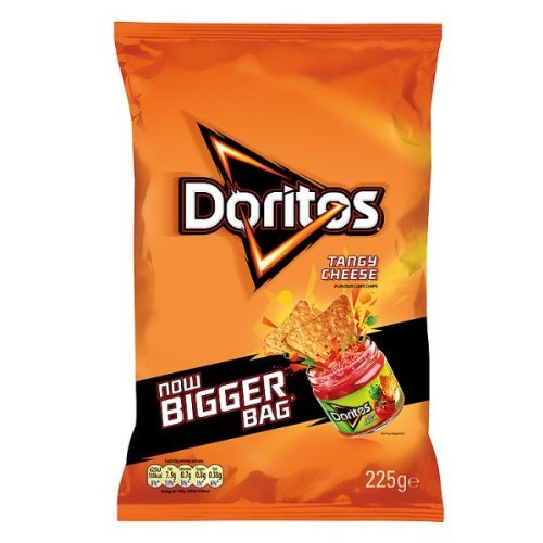 Doritos Tangy Cheese Flavour Corn Chips 225G (Pack Of 12)