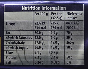 Cadbury Dairy Milk (4 x 32.5g Chocolate Bars) 130g UK / British Chocolates