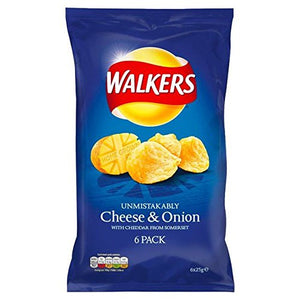 Walkers Cheese & Onion Flavour Crisps Multipack 6 x 25g