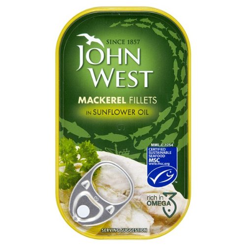 John West Mackerel Fillets in Sunflower Oil 10 x 125g