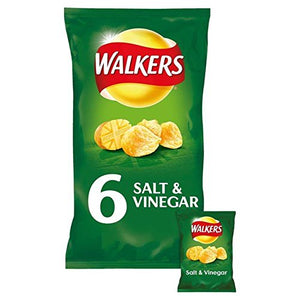 Walkers Salt & Vinegar Crisps 25g x 6 per pack