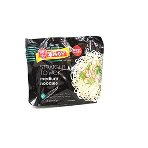 Amoy - Straight to Wok - Medium Noodles - 2 x 150g (Case of 6)