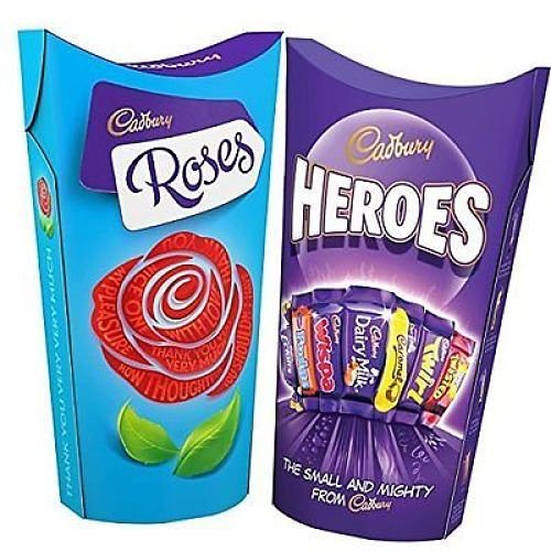 Cadbury Roses & Heroes Chocolate (Twin Pack)