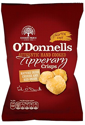 O' Donnells of Tipperary Handcooked Mature Irish Cheese and Red Onion Flavour Crisps (7 x 50g packs)